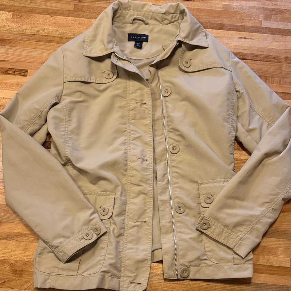 Lands' End Women's Utility Jacket in Beige XS